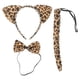 thumbnail image 3 of 3 piezas para niños, orejas de gato, diadema, pajaritas, cola, conjunto, fiesta, disfraz de cosplay (estampado de leopardo amarillo), 3 of 8