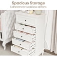 thumbnail image 5 of Superjoe White Dresser for Bedroom, Modern 5 Drawer Dresser, Wood Rustic Tall Chset of Drawers, Storage Dressers Organizer for Bedroom,Hallway, 5 of 8