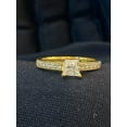 thumbnail image 2 of Stunning 1.30 Cts Princess Round Cut Diamonds Solitaire Engagement Ring in Hallmark 14K Yellow Gold, 2 of 16