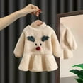 thumbnail image 2 of Odeerbi Infant Girls Fall Winter Sweater Dress Christmas Cute Fleece Dresses Solid Color Velvet Long Sleeve Round Neck Dress Infant Girls Clothes, 2 of 6