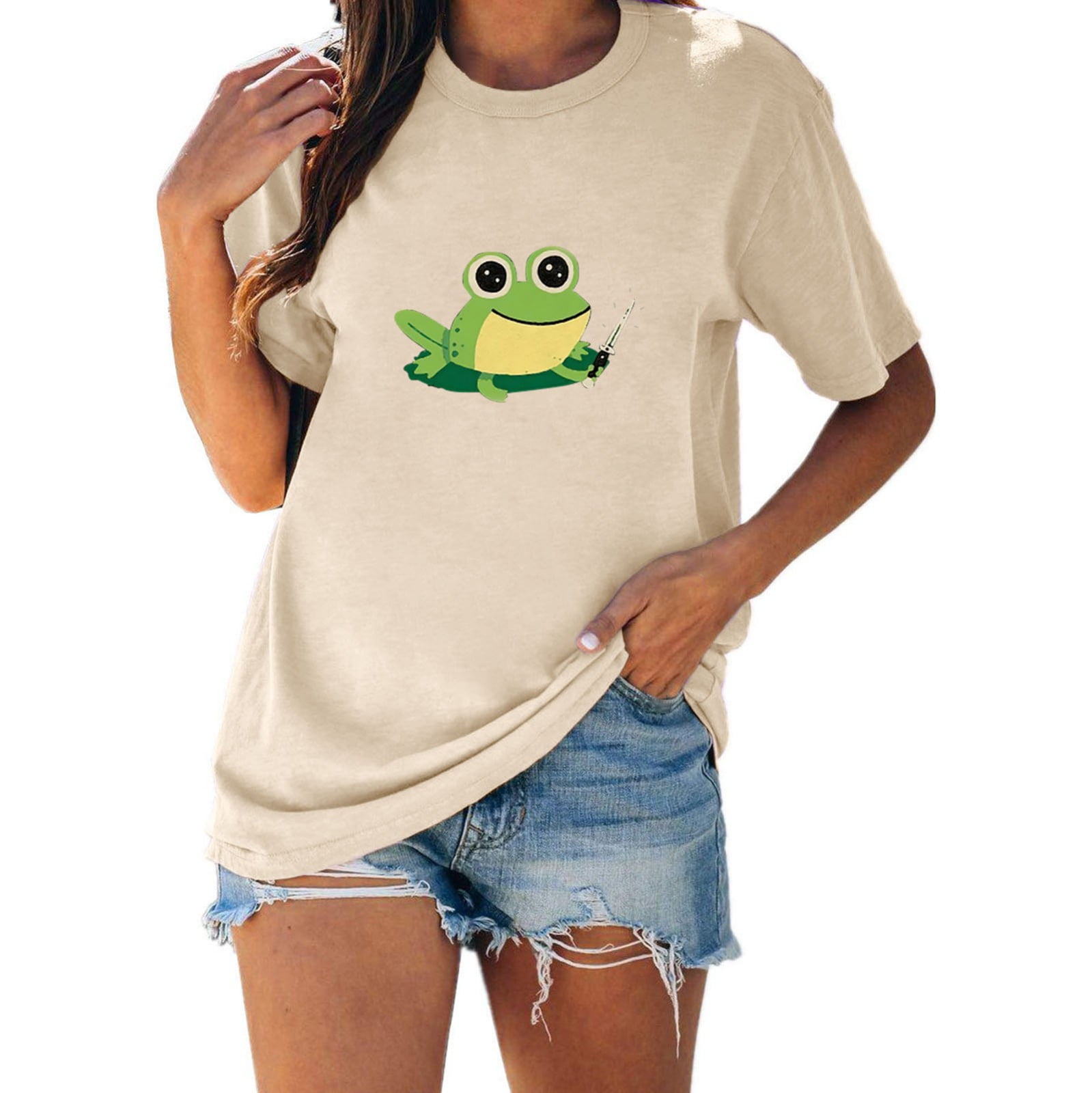 Womens Cartoon Graphic Tees Short Sleeve Cute Printed Summer Casual T  Shirts Tops - Walmart.com