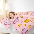 thumbnail image 4 of jejeloiu Pink Star Cat Polka Dot Full Size Comforter Sets Kids,Lovely Kitten Print Bedding Sets,Reversible,3 Pieces, 4 of 8