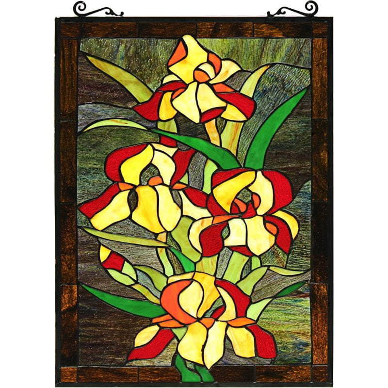 Silver Creek Roses ~ 7" X 10" Art Glass Flower Suncatcher & Chain ~ 3 Colors 