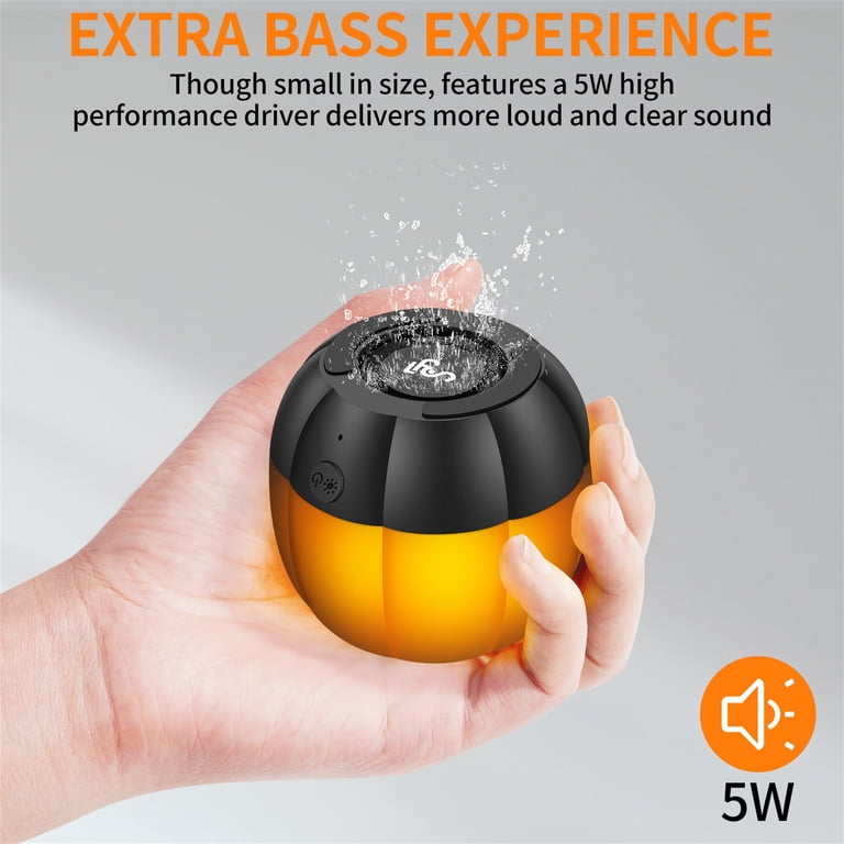 LFS Mini Bluetooth Speaker, Pumpkin Design, 7 Color LED, 12H