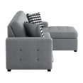 thumbnail image 3 of Lazzara Home Hume 2 97 in. W 2-Piece Polyester Upholstery Sectional Sofa in Gray with Hidden Storage, 3 of 5