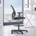 thumbnail image 2 of OLIXIS Chaise de Bureau Haute avec Anneau de Pied Réglable, Noir Foncé, 2 of 8