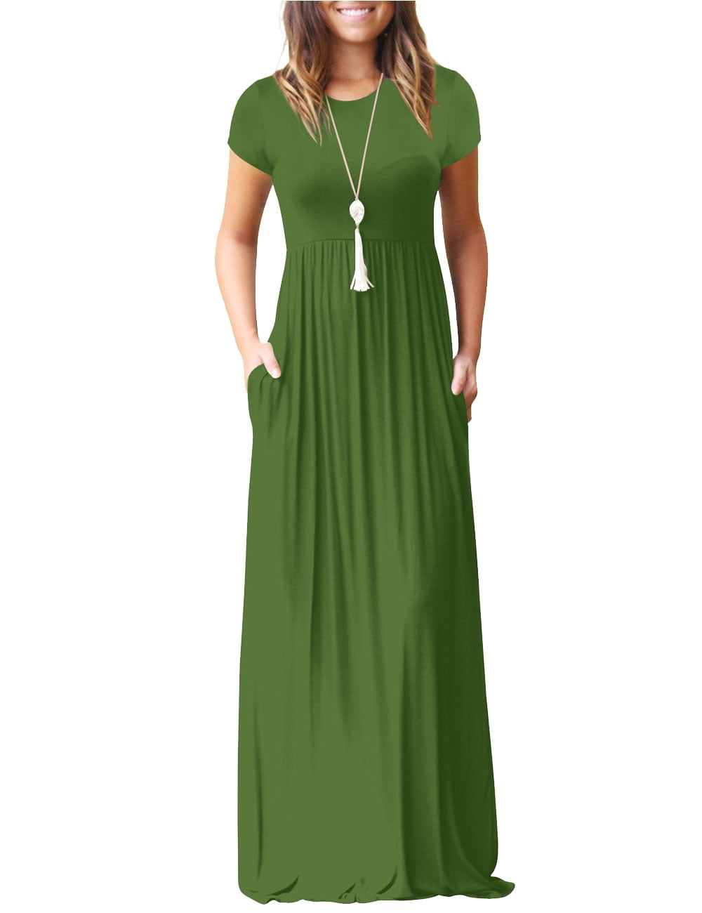 Dress for Womens Summer 4th of July Casual Solid Color Maxi Dresses ...
