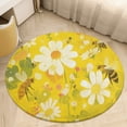 thumbnail image 4 of Happy Cute Bees Washable Round Rug -Circle Area Rugs for Nursery Bedroom, Vintage Non Slip Non Shedding Low Pile Carpet for Living Room Coffee Table Entryway, 4 of 6