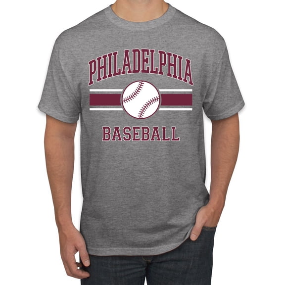Wild Bobby City of Philadelphia Baseball Fantasy Fan Sports Men's T-Shirt, Heather Grey, Medium