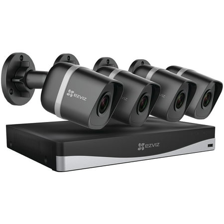 EZVIZ UN-1484A2 4k Ultrahd 8.0-megapixel Outdoor Ip Poe Surveillance System With 4 Weatherproof Uhd Exir Security Cameras & 4-channel 2tb Nvr (Best Poe Ip Camera)