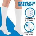 thumbnail image 4 of Plus Size Womens Compression Knee High for Pregnancy 20-30 mmHg White, 3X-Large, 4 of 10
