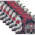thumbnail image 6 of GZHJMY Skull Cloth Napkins Set of 4, Reusable Washable Polyester Dinner Napkins for Family, Restaurant, Wedding, Party Decor 20 x 20 Inch, 6 of 7