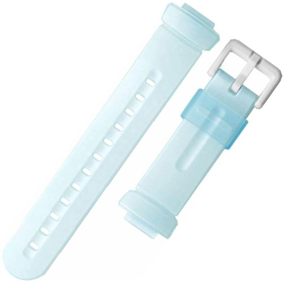 Casio Watchband 14/23mm -Blue Resin Band BABY-G, Baby Blue, Resin, Module # 2286 , # 450 on underside of both parts of band. Fits BG158-2V , Part#10045116