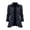 Navy, variant on Womens Ruffle Jacket Peplum Lapel Button Down Coat Long Sleeve Flattering Outwear Ruffle Placket and Flared Hem Wardrobe Essential