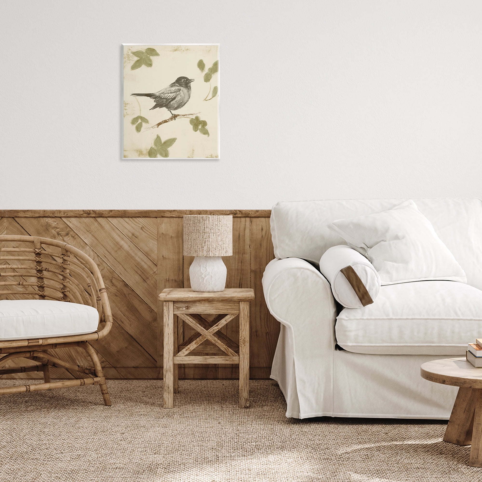 Stupell Industries Bird Scene over Neutral Wall Plaque Art, design by Lanie Loreth
