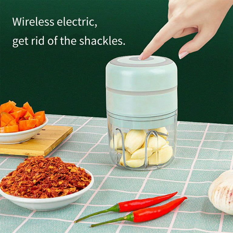 Ptlom Electric Mini Garlic Chopper, Food Slicer And Mini Food Processor,  Mincer For Onion Chili Fruits Ginger Meat Nuts Pepper Vegetable,White 