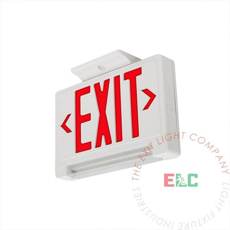 All Led Red Exit Sign Emergency Light Combo With Battery Backup ...