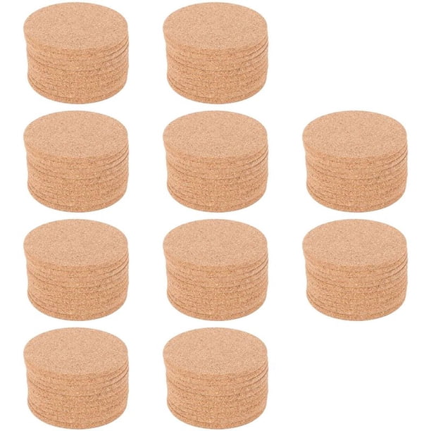 Juego de 100 Corcho Posavasos de Bar - Absorbente Y Reutilizable - 90 mm, 5 mm de Espesor