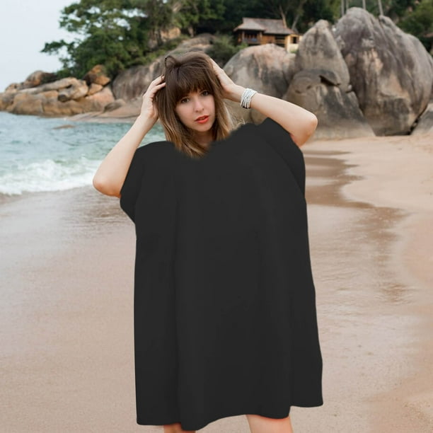 Poncho Serviette Microfibre à Capuche – Séchage Rapide, Unisexe – Parfait Pour Surf, Plage, Piscine Et Sports Nautiques