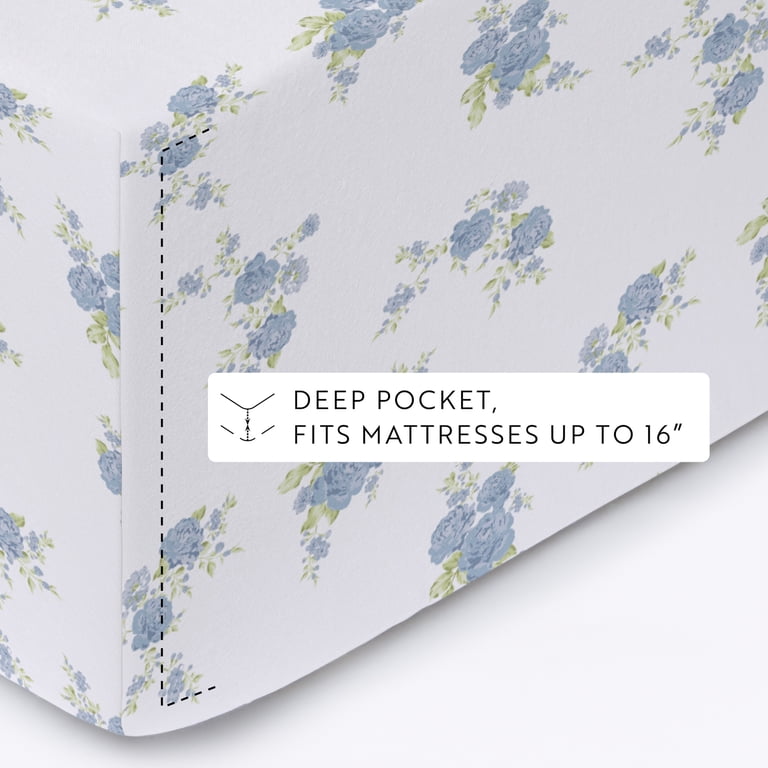 Comfort Canopy 100% Cotton Flannel Cal King Sheet Set, Rose Blue photo 6