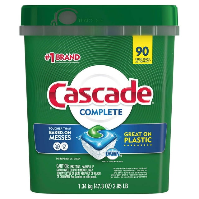 Detergente para lavavajillas Cascade Complete Action Pacs, 90 unidades