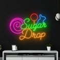 thumbnail image 4 of Handmadetneonsign Sugar Drop Candy Neon Sign, Lollipop Candy Store Wall Art Decor, Candy Store Wall Decor, 4 of 5