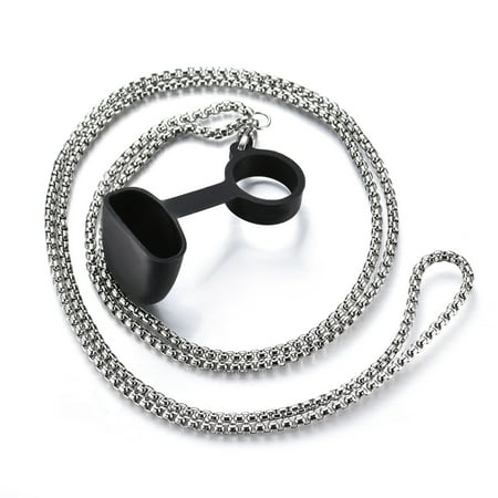 

SIEYIO Durable Anti-Lost Neckband Metal Necklace Fit for Yueke Relax Stainless Steel Non-slip Square Pearl Chain