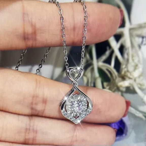 925 Silver,Gold Necklace Pendant Women Fashion Cubic Zircon Jewelry