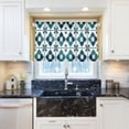 thumbnail image 5 of Yayeee Kitchen Curtains Tier Pair Light Filtering 27"x24" Rod Pocket Short Cafe Window Panel, Blue Mosaic Pattern, 5 of 7