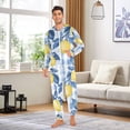 thumbnail image 6 of FORMRS Onesies Pajama for Adults Unisex Hoodie Winter Jumpsuit One Piece Sleepwear, Sizes S-2XL, Light Blue Lemon, 6 of 7
