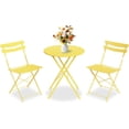 thumbnail image 1 of QinaQin Patio Bistro Set with Foldable Table and 2 Chairs, Powder Coated Metal Frame, 3Pcs, 1 of 8