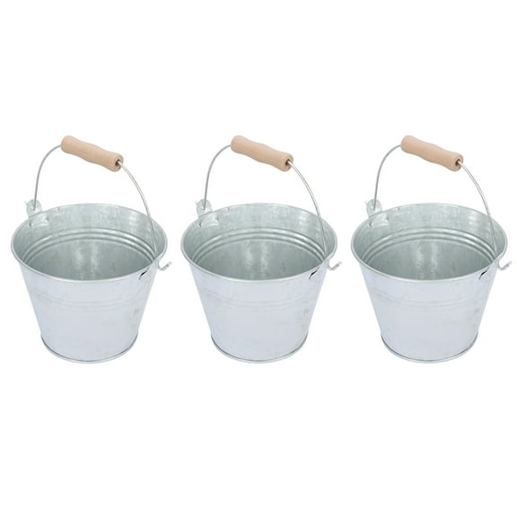 Houderco 3Pcs Iron Bucket for Fireplace in Modern Design 11.8x4.5in