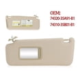thumbnail image 4 of Left Driver & Right Passenger Side Car Sunvisor With Makeup Mirror For 2010-2023 Toyota 4Runner Replace 74320-35A91-B1 74310-35B01-B1-Main driver-left-beige, 4 of 6