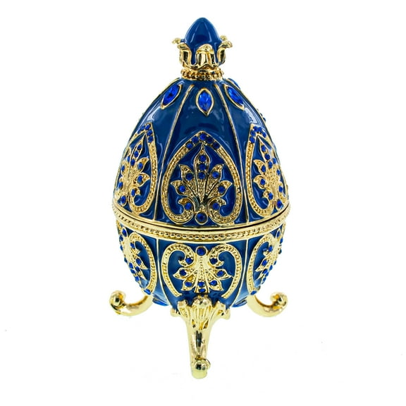 Blue Jewel Royal Inspired Easter Egg 4.5 Inches
