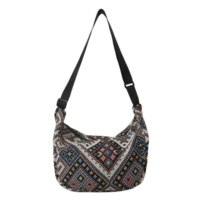 EZLIFE Bolso de lona de estilo étnico para mujer, bolso cruzado para mujer A5U7 Ins Niche Y4Y9