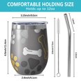 thumbnail image 5 of 12oz Stemless Wine Tumblers Dog Paw and Bone Vacuum Insulated Stainless Steel Travel Tumbler Cups Mug with Lid and Straw for Champaign,Cocktail,Beer with Cleaning Brush, 5 of 5