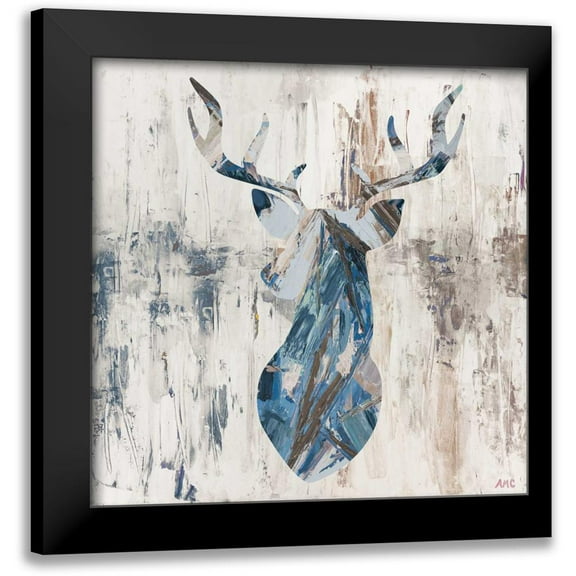 Coolick, Ann Marie 12x12 Black Modern Framed Museum Art Print Titled - Blue Rhizome Deer Bust
