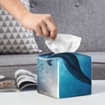 thumbnail image 3 of Honeii 's Ocean Dolphin Fish School for Leather Square Tissue Box Cover Holder: A Stylish Organizer for Tabletops, Bathrooms, Cars & Offices, 3 of 5