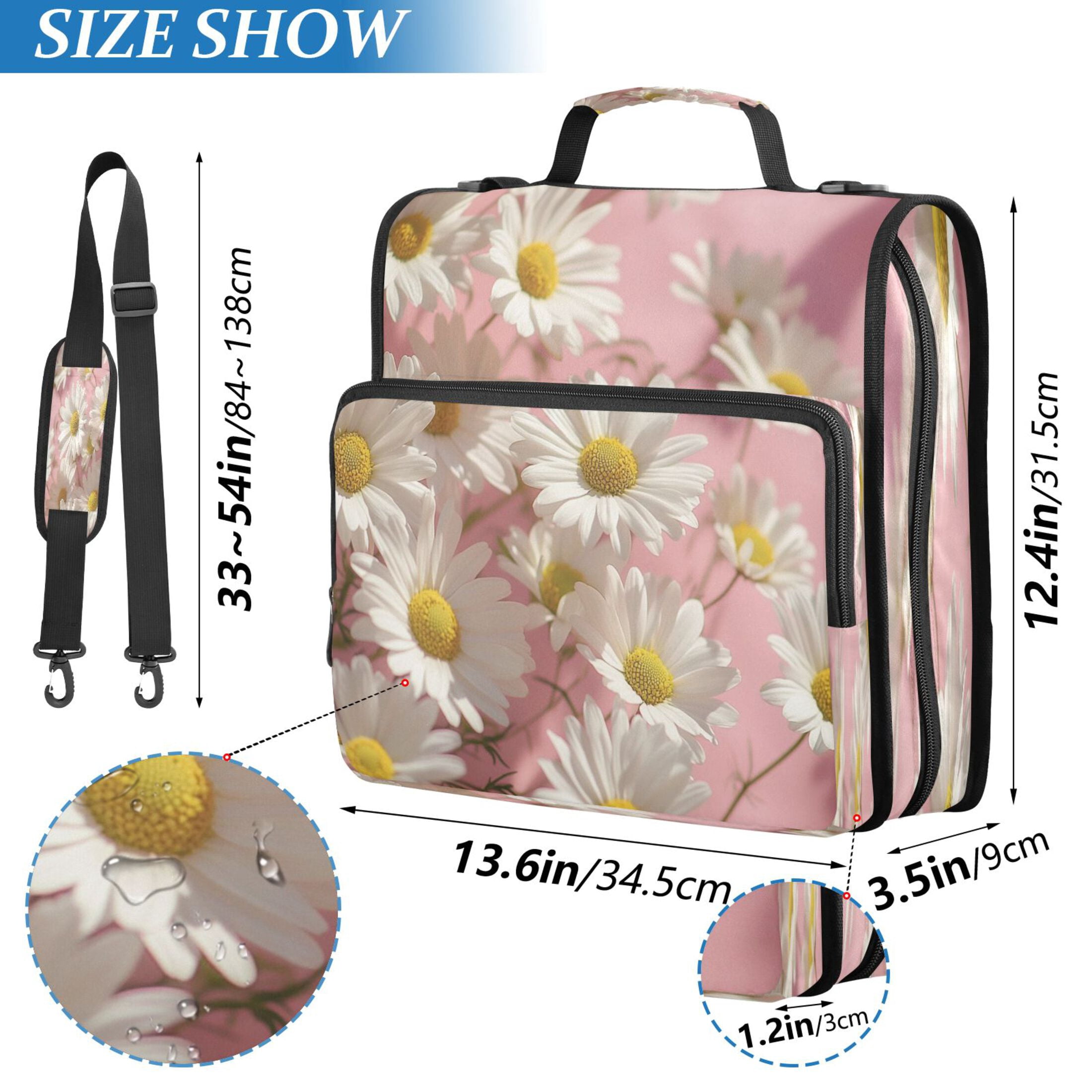 DIXRUYEE Zipper Binder trapper keeper Documents Organized Design Daisy Dreamscape Printed