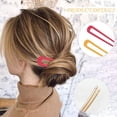 thumbnail image 3 of 4 Pcs Shaped Hair Forks Metal French Hair Pins Simple Hair Sticks for Long Short Hair Accessories for Women Girls DIY Hairstyle Tools, 3 of 5