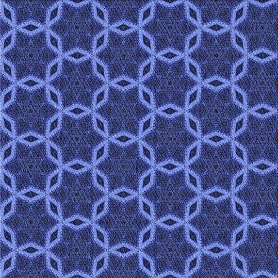 Ahgly Company Indoor Square Patterned Denim Dark Blue Area Rugs, 7' Square