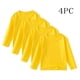 thumbnail image 1 of Blusas y camisas de manga larga con cuello redondo para niños pequeños, moda para niños, lindo color sólido, suave, top de manga larga, camiseta de cuello redondo, conjunto de cuatro piezas, top para, 1 of 7