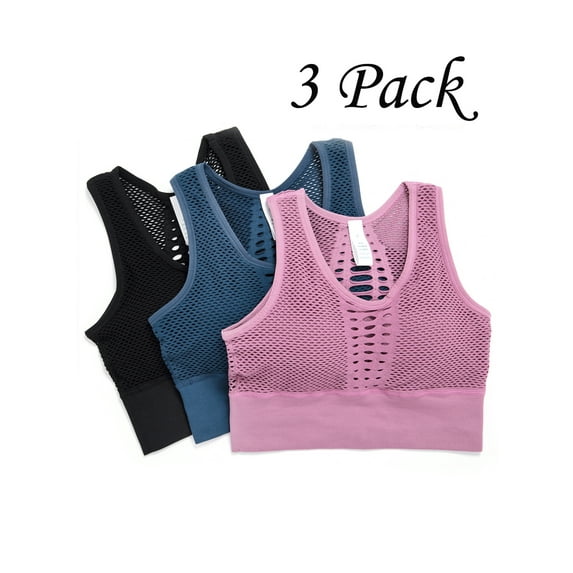 SAYFUT Women's Hollow Racerback Sports Bra High Impact Seamless Yoga Gym Workout Activewear Bra Lingerie Tops