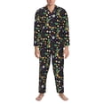 thumbnail image 3 of Sikiie Snake And Flower Mens Pajama Set, Soft Warm Long Sleeve Sleepwear, Cozy Button-Down Pjs for Men-X-Large, 3 of 7