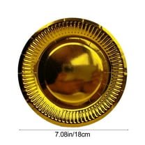 HuiXinOu Gold Card Paper Plates, Party Paper Plates Disposable Party Plates for Decorations, Designs for Birthday, Gathering, and Holiday, Gold