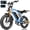 Blue, variant on V200 Electric Bike for Adults, Dirt E-Bike with 29MPH 48V20.8Ah Battery,20"x4.0 Fat Tire,29MPH 80 Miles, NFC Unlock, 7-Speed Dual Suspension, Black with Rear Rack & Footrests