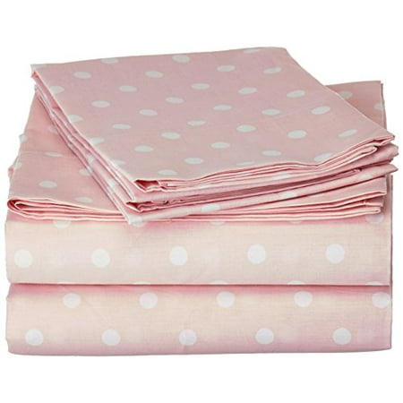 Mi Zone - Polka Dot Cotton Sheet Set - Pink - Twin - Extra Soft - Easy