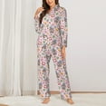 thumbnail image 2 of Daiia Hello Summer With Gnome for Women's Long-Sleeved Pajama Set – Soft & Comfortable Sleepwear Button-Up Pajamas Cozy Lounge Wear-XX-Large, 2 of 7
