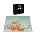 thumbnail image 3 of Ambesonne Fox Jigsaw Puzzle Durable Cardboard, Red Fox Winter Forest Xmas, 1000 pcs, Almond Green Orange, 3 of 5