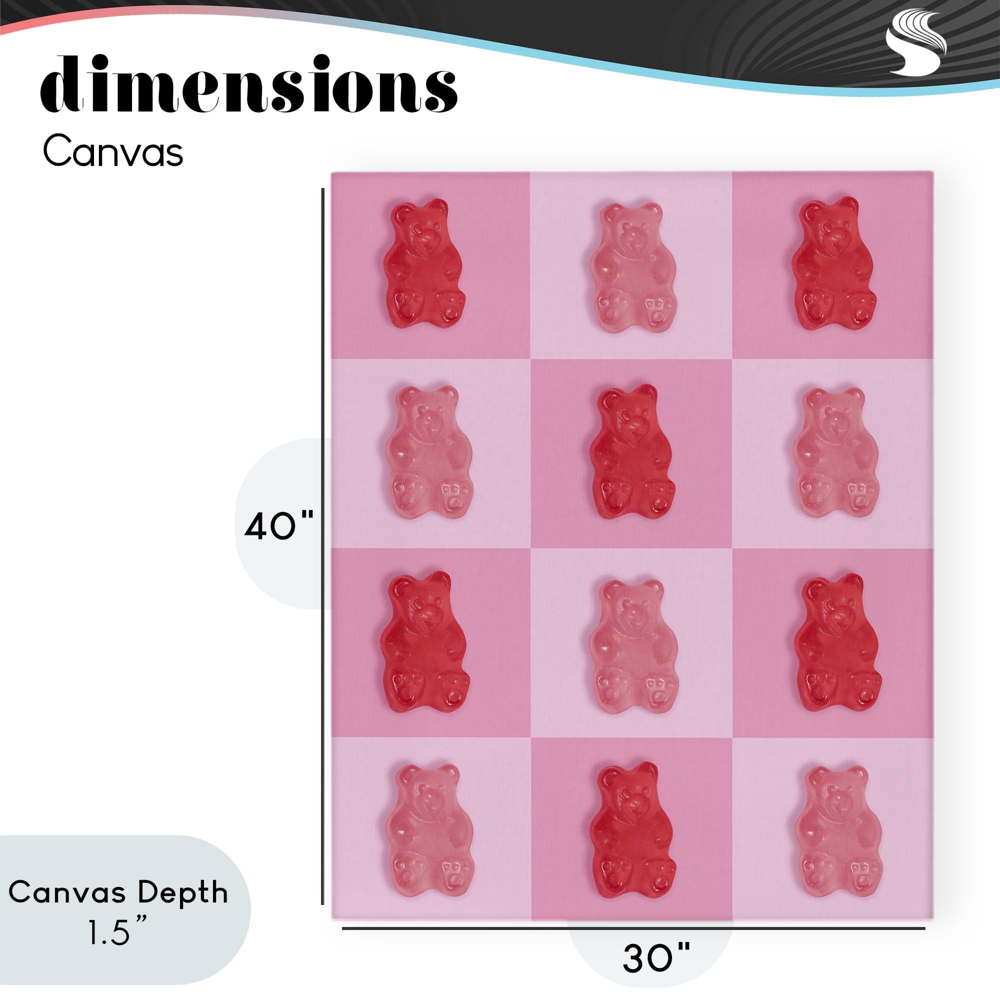 Stupell Industries Pink & Red Candy Bears Canvas Wall Art, design by LISH Creative